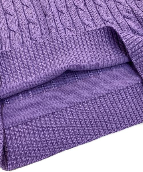 LAUREN RALPH LAUREN（ローレンラルフローレン）LAUREN RALPH LAUREN (ローレンラルフローレン) 深Vケーブルニット パープル サイズ:Sの古着・服飾アイテム