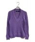 LAUREN RALPH LAUREN（ローレンラルフローレン）の古着「深Vケーブルニット」｜パープル