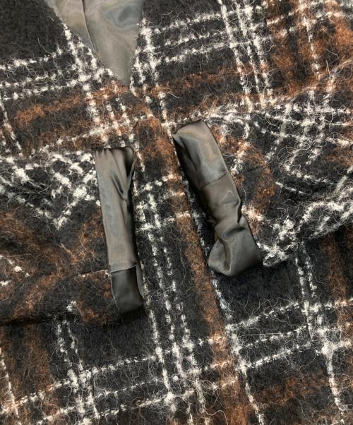 Demi-Luxe Beams（デミルクス ビームス）Demi-Luxe BEAMS (デミルクス ビームス) ループモヘヤ チェックジャケット　68-16-0149-287 ブラック サイズ:36の古着・服飾アイテム