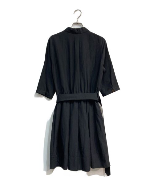 BURBERRY BLUE LABEL（バーバリー ブルー レーベル）BURBERRY BLUE LABEL (バーバリーブルーレーベル) リボンベルトシャツワンピース ブラック サイズ:Mの古着・服飾アイテム