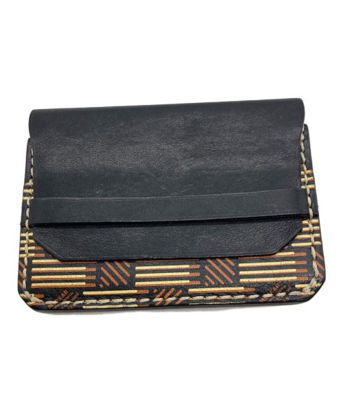 MOREAUPARIS（モロー・パリ）MOREAUPARIS (モロー・パリ) フラップカードケース ブラック×ベージュ サイズ:-の古着・服飾アイテム