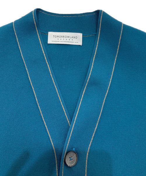 TOMORROW LAND tricot（トゥモローランド トリコ）TOMORROW LAND tricot (トゥモローランド トリコ) ポリエステルミラノリブ Vネックデザインカーディガン　	22AW 　63-02-24-02016 ブルー サイズ:Mの古着・服飾アイテム