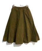 NIGEL PRESTONナイジェル プレストン）の古着「レースデザインタックスカート」｜オリーブ