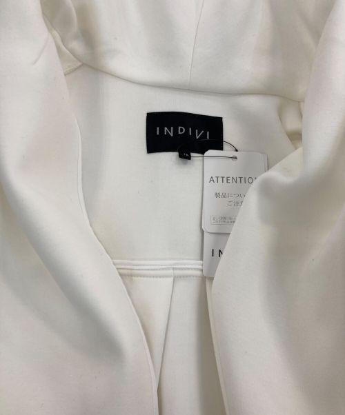 INDIVI（インディヴィ）INDIVI (インディヴィ) エアーダンボールジャージフーデットコート　127-92706 ホワイト サイズ:12 未使用品の古着・服飾アイテム