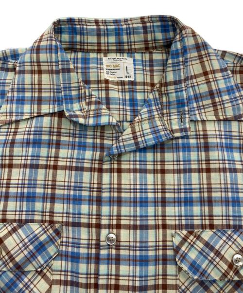 big mac（ビッグマック）BIG MAC (ビッグマック) 70s チェックシャツ ブルー×ベージュ サイズ:Lの古着・服飾アイテム