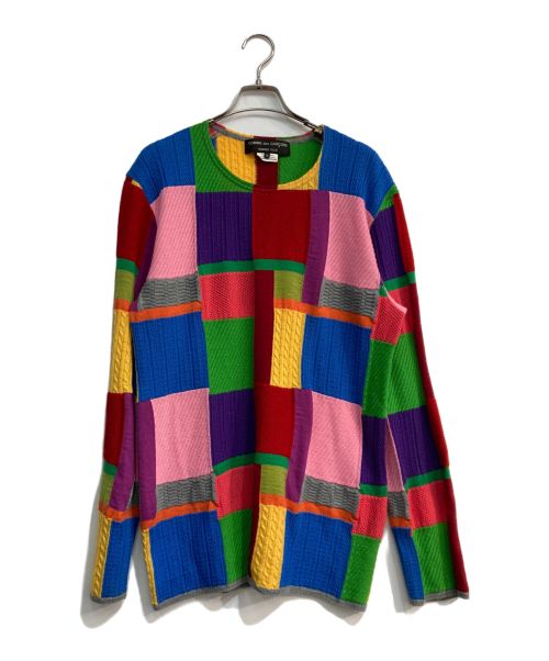 COMME des GARCONS HOMME PLUS（コムデギャルソンオムプリュス）COMME des GARCONS HOMME PLUS (コムデギャルソンオムプリュス) ドッキングニット　AD2020　PF-N017 マルチカラー サイズ:Mの古着・服飾アイテム