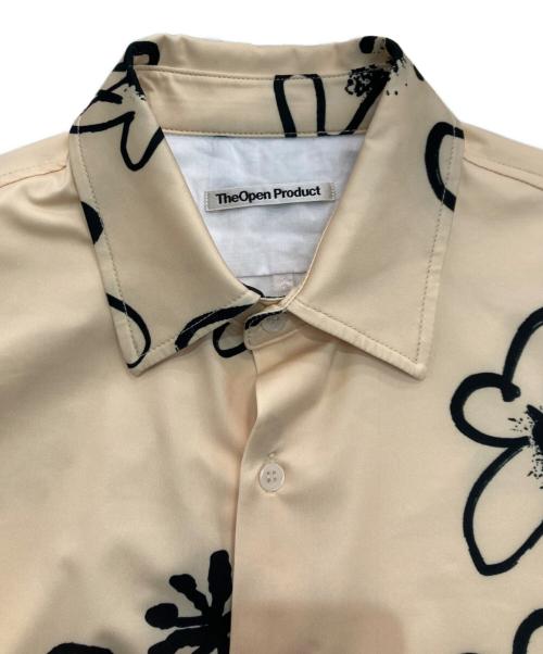 TheOpen Product（ザ オープンプロダクト）TheOpen Product (ザ オープンプロダクト) フラワープリント オーバーシャツ　1616-343-0377 ベージュ×ブラック サイズ:0Sの古着・服飾アイテム