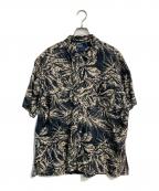 POLO RALPH LAURENポロ・ラルフローレン）の古着「オープンカラーシルクリネンシャツ　 CLAYTON」｜グリーン×ベージュ