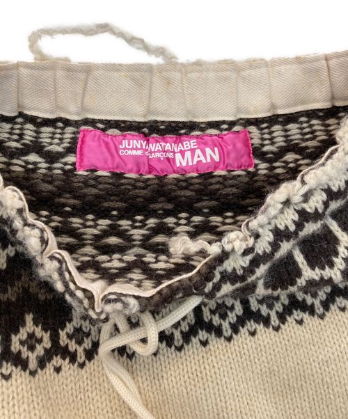 JUNYA WATANABE COMME des GARCONS MAN PINK（ジュンヤワタナベ コムデギャルソンマン ピンク）JUNYA WATANABE COMME des GARCONS MAN PINK (ジュンヤワタナベ コムデギャルソンマン ピンク) ニットスカート　 AD2003　UK-N001 ベージュ×ブラウン サイズ:Freeの古着・服飾アイテム