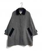 Traditional Weatherwearトラディショナルウェザーウェア）の古着「MALTON ヒートツイードステンカラーコート　L242FPFCO0448HS」｜ブラック×グレー