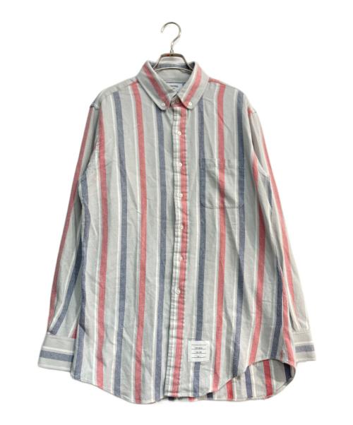 THOM BROWNE. NEW YORK（トムブラウン ニューヨーク）THOM BROWNE. NEW YORK (トムブラウンニューヨーク) ストライプシャツ ブルー×レッド サイズ:5の古着・服飾アイテム