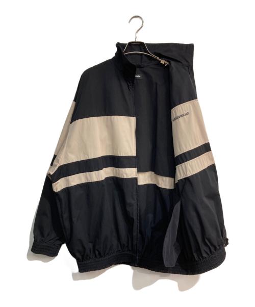 BALENCIAGA（バレンシアガ）BALENCIAGA (バレンシアガ) Contrast Stripe Zip Up Jacket　20AW　623020 TIM39 ブラック×ベージュ サイズ:44の古着・服飾アイテム