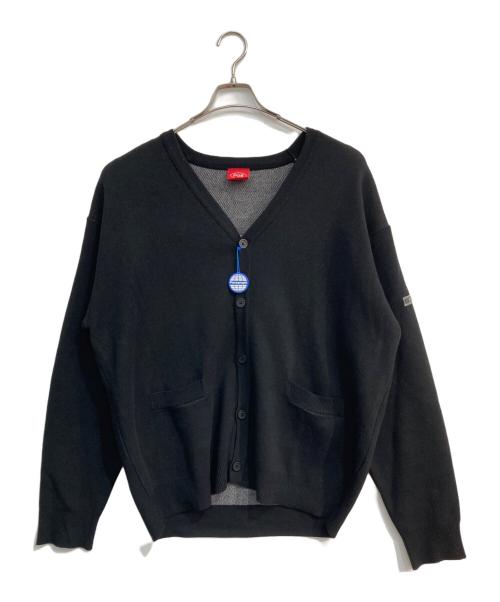 paragraph（パラグラフ）Paragraph (パラグラフ) Vネックバッグロゴカーディガン ブラック サイズ:Freeの古着・服飾アイテム