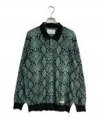 WACKO MARIAワコマリア）の古着「PYTHON KNIT POLO SHIRT 23FW」｜グリーン×ブラック