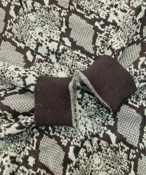 WACKO MARIA（ワコマリア）WACKO MARIA (ワコマリア) PYTHON KNIT POLO SHIRT 23FW グリーン×ブラック サイズ:Mの古着・服飾アイテム