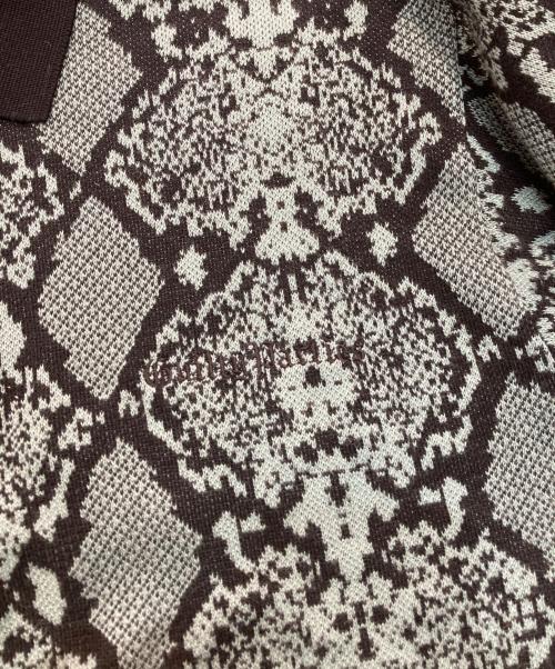 WACKO MARIA（ワコマリア）WACKO MARIA (ワコマリア) PYTHON KNIT POLO SHIRT 23FW グリーン×ブラック サイズ:Mの古着・服飾アイテム