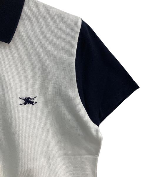 BURBERRY GOLF（バーバリーゴルフ）BURBERRY GOLF (バーバリーゴルフ) ジップポロシャツ ホワイト×ブラック サイズ:Mの古着・服飾アイテム