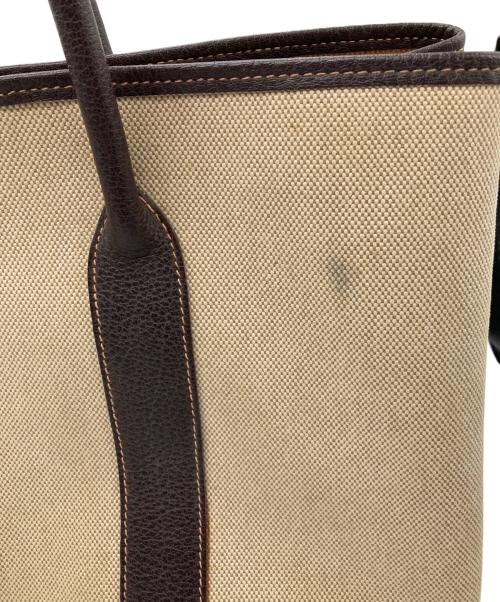 HERMES（エルメス）HERMES (エルメス) ガーデンパーティーPM　トワルアッシュ 年刻 □H アイボリー×ブラウンの古着・服飾アイテム