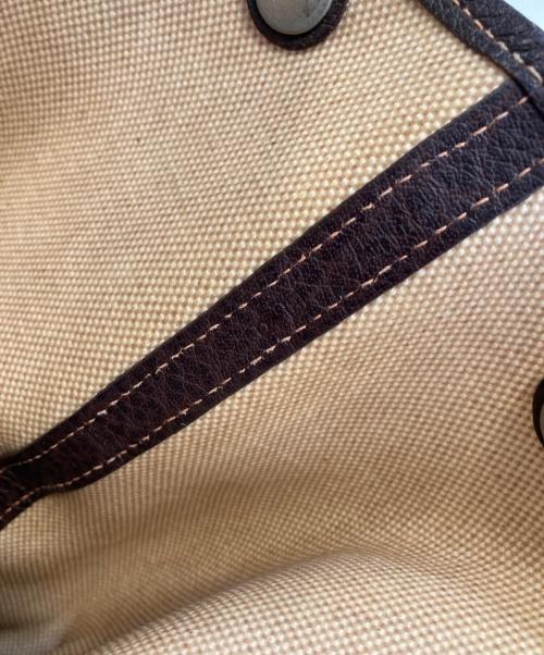 HERMES（エルメス）HERMES (エルメス) ガーデンパーティーPM　トワルアッシュ 年刻 □H アイボリー×ブラウンの古着・服飾アイテム