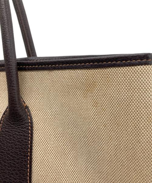 HERMES（エルメス）HERMES (エルメス) ガーデンパーティーPM　トワルアッシュ 年刻 □H アイボリー×ブラウンの古着・服飾アイテム