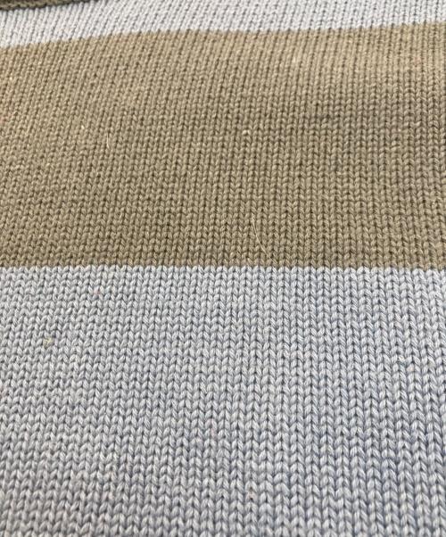 Khakis（カーキス）Khakis (カーキス) Border Stripe Sweater　KH243KKNPK02 グリーン×ブルー サイズ:Mの古着・服飾アイテム