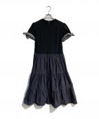 BORDERS at BALCONYボーダーズアットバルコニー）の古着「バレリーナティドレス　BD2211I-3E-44」｜ネイビー