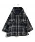 maje（マージュ）の古着「オーバーサイズ ツイード フード付きコート　MFPOU00698」｜ホワイト×ブラック