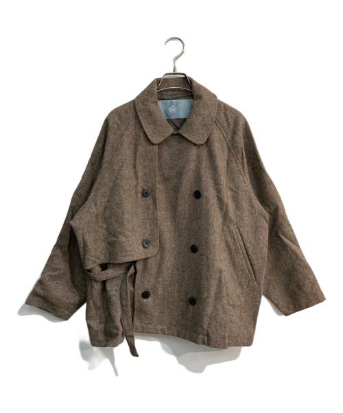 Dulcamara（ドゥルカマラ）Dulcamara (ドゥルカマラ) ダブルショートコート ベージュの古着・服飾アイテム