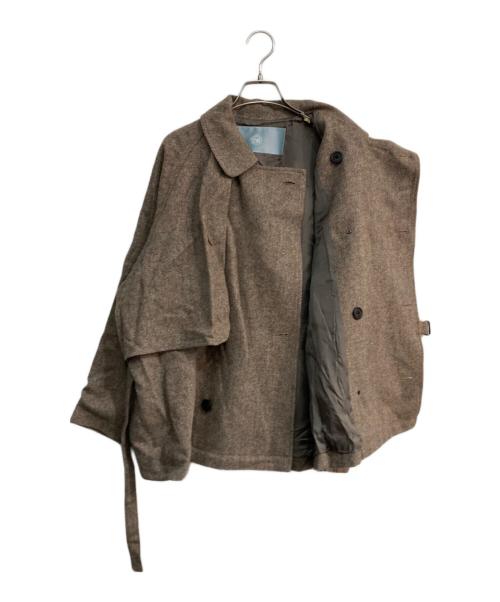 Dulcamara（ドゥルカマラ）Dulcamara (ドゥルカマラ) ダブルショートコート ベージュの古着・服飾アイテム