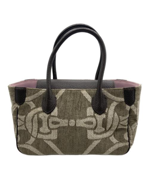 A.D.M.J.（エーディーエムジェイ）A.D.M.J. (エーディーエムジェイ) ビット柄ジャガードミニトートバッグ ベージュ×ブラウン サイズ:-の古着・服飾アイテム