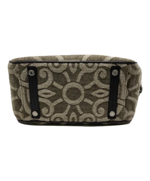 A.D.M.J.（エーディーエムジェイ）A.D.M.J. (エーディーエムジェイ) ビット柄ジャガードミニトートバッグ ベージュ×ブラウン サイズ:-の古着・服飾アイテム