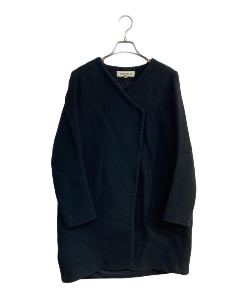 ENFOLD（エンフォルド）ENFOLD (エンフォルド) ウールノーカラーコート　3007A130-1190 ブラック サイズ:36の古着・服飾アイテム