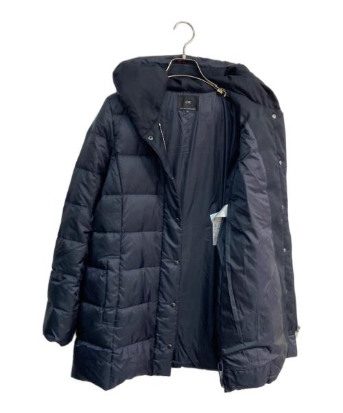 23区（ニジュウサンク）23区 (ニジュウサンク) シレータフタ フーデッドダウン コート ネイビー サイズ:38の古着・服飾アイテム