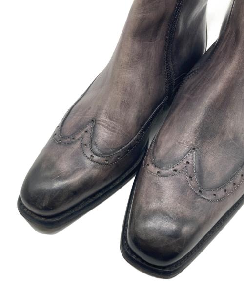 CALZOLERIA TOSCANA（カルツォレリアトスカーナ）CALZOLERIA TOSCANA (カルツォレリアトスカーナ) レザーショートブーツ グレー サイズ:42の古着・服飾アイテム