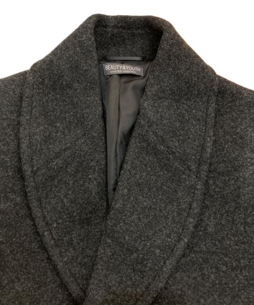 BEAUTY&YOUTH UNITED ARROWS（ビューティーアンドユースユナイテッドアローズ）BEAUTY&YOUTH UNITED ARROWS (ビューティーアンドユースユナイテッドアローズ) パイル ショールカラー ハーフ コート　1225-186-0060 グレー サイズ:Sの古着・服飾アイテム