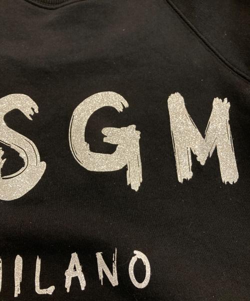 MSGM（エムエスジーエム）MSGM (エムエスジーエム) ブラッシュロゴ スウェットシャツ　3741MDM513G ブラック サイズ:Mの古着・服飾アイテム