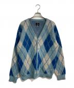 Needlesニードルズ）の古着「Mohair Cardigan Argyle　LQ271」｜スカイブルー