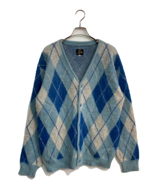 Needles（ニードルズ）Needles (ニードルズ) Mohair Cardigan Argyle　LQ271 スカイブルー サイズ:Mの古着・服飾アイテム
