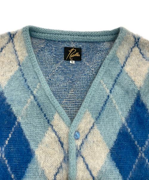 Needles（ニードルズ）Needles (ニードルズ) Mohair Cardigan Argyle　LQ271 スカイブルー サイズ:Mの古着・服飾アイテム