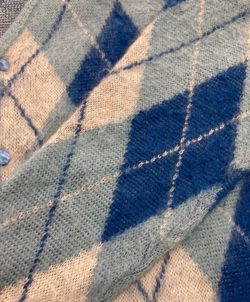 Needles（ニードルズ）Needles (ニードルズ) Mohair Cardigan Argyle　LQ271 スカイブルー サイズ:Mの古着・服飾アイテム