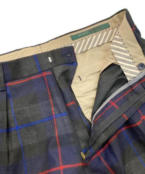 SPIRIT of BERWICH（スピリット オブ ベルウィッチ）spirit of BERWICH (スピリット オブ ベルウィッチ) チェックウールトラウザーパンツ ネイビー×グレー サイズ:48の古着・服飾アイテム
