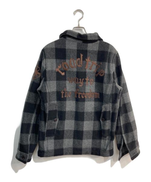 TMT（ティーエムティー）TMT (ティーエムティー) ウールチェックジャケット グレー サイズ:Lの古着・服飾アイテム
