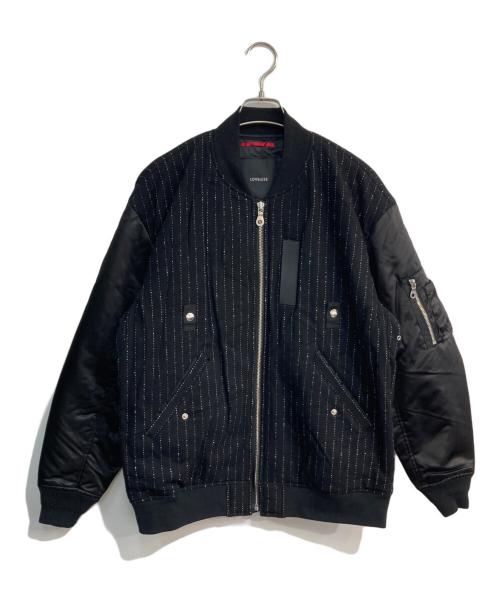 LOVELESS（ラブレス）LOVELESS (ラブレス) ウールストライプMA-1　61F67-440-09 ブラック サイズ:Mの古着・服飾アイテム