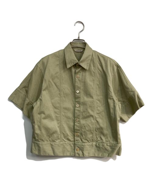 AURALEE（オーラリー）AURALEE (オーラリー) WASHED FINX LIGHT CHINO HALF SLEEVED SHIRTS　A21SS03FC ベージュ サイズ:1の古着・服飾アイテム