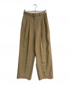 theoryセオリー）の古着「Sleek Flannel DBL Pleat Pant N　01-4306409-320」｜ベージュ