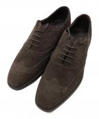 BARKERバーカー）の古着「スエードウィングチップシューズ」｜ブラウン