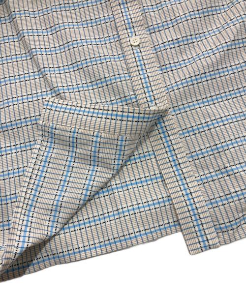 MIU MIU（ミュウミュウ）MIU MIU (ミュウミュウ) フリルチェックシャツ　AMM1 2016 1525　MK1177 X1L ベージュ サイズ:46の古着・服飾アイテム