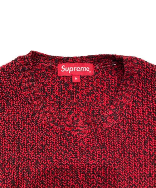 SUPREME（シュプリーム）Supreme (シュプリーム) Melange Rib Knit Sweater　21AW レッド サイズ:Mの古着・服飾アイテム