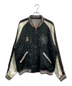 TAILOR TOYOテーラー東洋）の古着「1950s style Acetate Souvenir Jacket　港商 SPIDER×ROARING TIGER HAND PRINT 東洋エンタープライズ　TT15289」｜ブラック×ホワイト