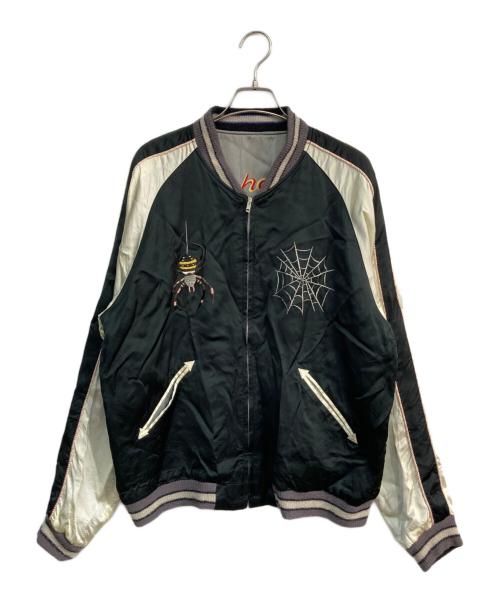 TAILOR TOYO（テーラー東洋）TAILOR TOYO 1950s style Acetate Souvenir Jacket　港商 SPIDER×ROARING TIGER HAND PRINT 東洋エンタープライズ　TT15289 ブラック×ホワイト サイズ:特々大の古着・服飾アイテム